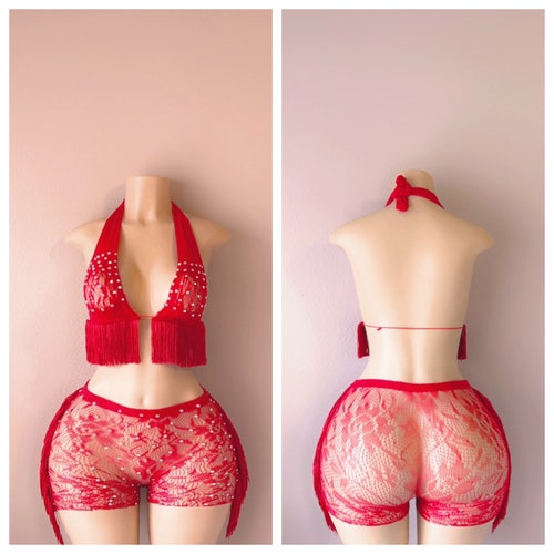 Exotic Dancewear Lace TWO PIECE XSL Etsy