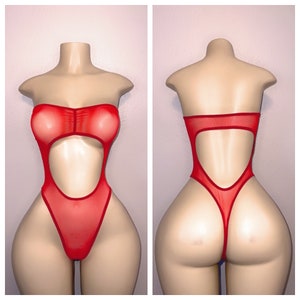 Exotic Dancewear SHEER  tube cutout ONE PIECE