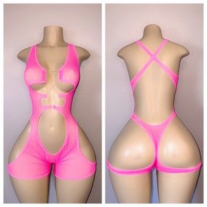 Exotic Dancewear DIAMOND CHAP CUTOUT sheer edition Fits xs-xl no rhinestones