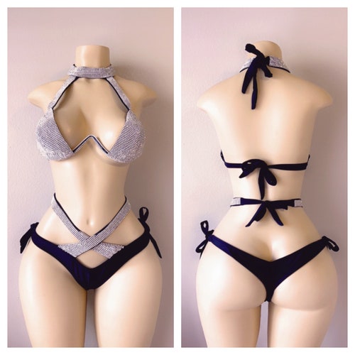Exotic Dancewear BEDAZZLED BRA SET Etsy