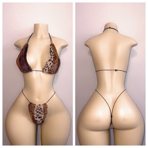 Exotic Dancewear classic two piece cheetah faux fur set