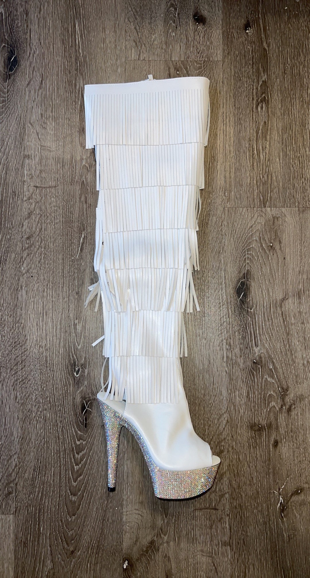 Fringe thigh high shop boots