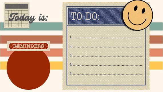 Retro Daily Agenda Google Slides for Classroom Use
