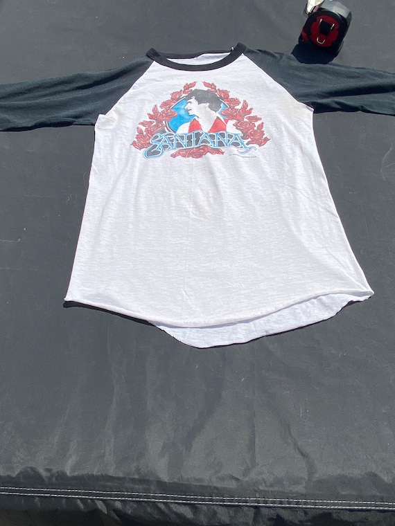 Vintage 1979 SANTANA Raglan Baseball T Shirt Size S-M /1970s