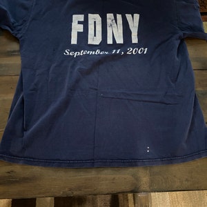 Very Rare, limited issued 9/11 FDNY double sided t shirt with Dalmatian on back