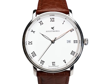Engraved Watch: Swiss Movement, Leather Band, Groomsmen Proposal Gift