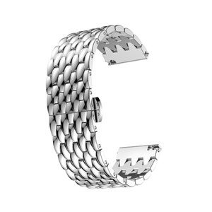Silver Stainless Steel 22mm Watch Bracelet,Moissanite Watch,Seiko Watch,Snakeskin,316L,Adjustable Bracelet,Viking Bracelet,Samsung,Apple