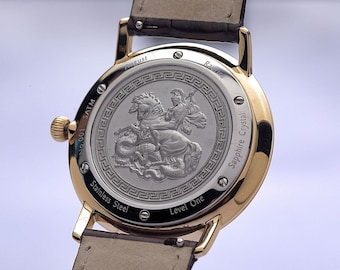 Engraved Swiss Watch: August Raurica, Italian Leather Band