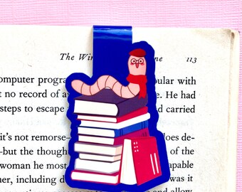 Marcador magnético Bookworm, regalo para bibliotecarios aficionados a los libros