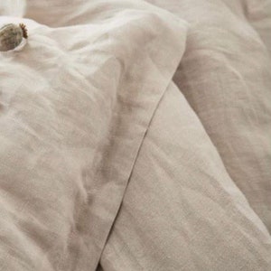 100% Washed Linen 4 Piece Bed Set Natural