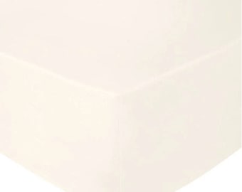 Cream Fitted Sheet Egyptian Cotton 200 TC