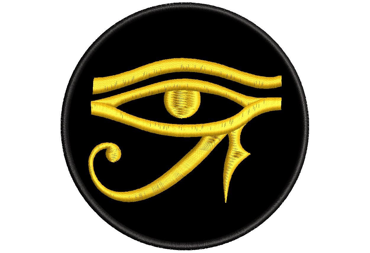 Auge Des Horus Bestickter Aufnäher – Rot/schwarz, 7,5x7,5 Cm, Zum Aufbügeln Oder Annähen