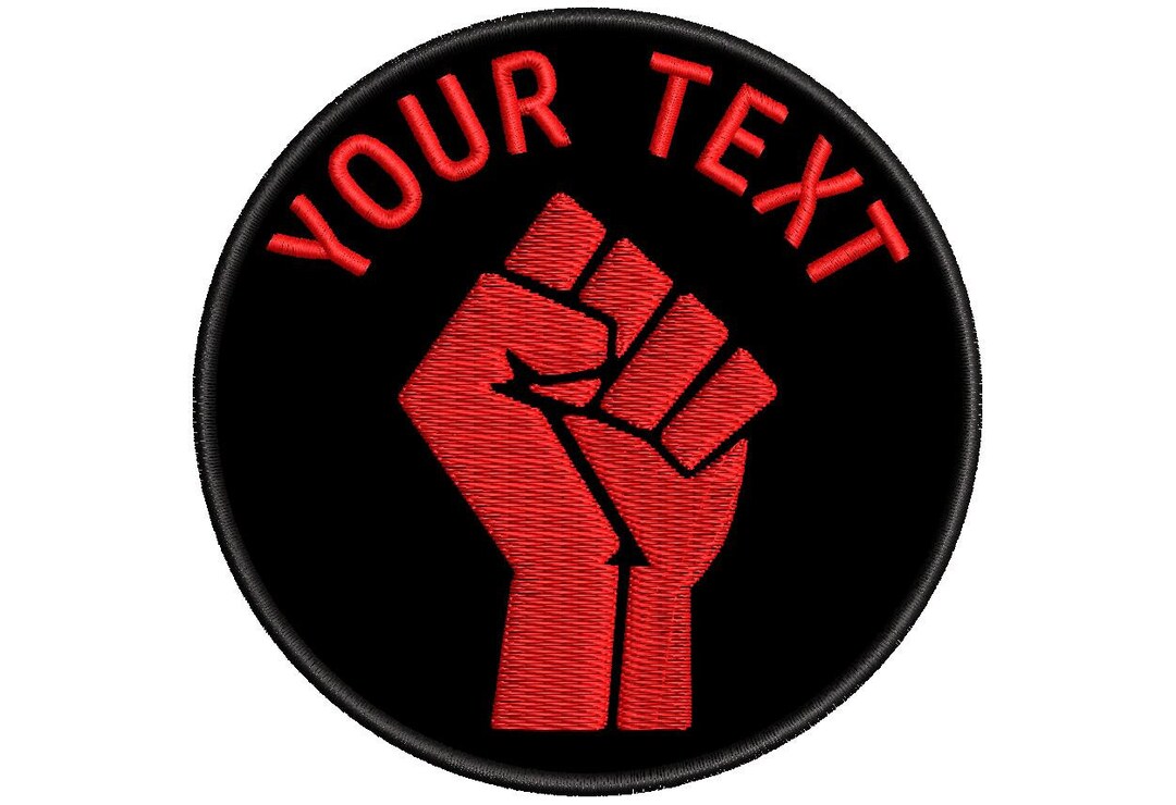 Customizable RAISED FIST Iron-on Embroidered Patch (raised Fist Custom ...