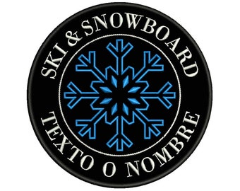 Parche Bordado Termoadhesivo SKI & SNOWBOARD Personalizable (Iron On Custom Embroidered Patch)