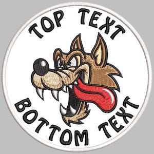 Aanpasbare HONGERIGE WOLF opstrijkbare aangepaste geborduurde patch