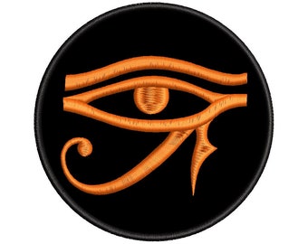 Auge Des Horus Bestickter Aufnäher – Rot/schwarz, 7,5x7,5 Cm, Zum Aufbügeln Oder Annähen