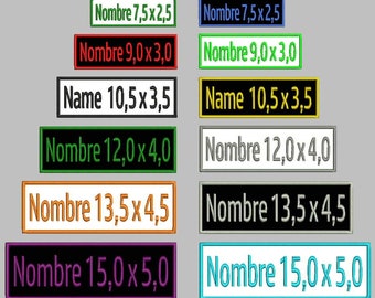 Toppa ricamata (NOME-TESTO) Toppa termoadesiva personalizzabile (rettangolare)