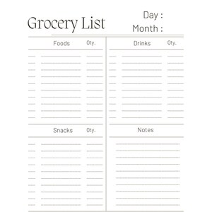 Grocery List