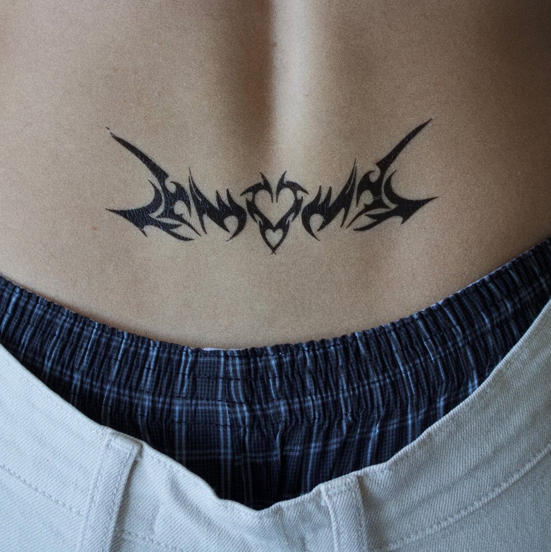 Y2K Lower Back Temporary Tattoos Etsy Canada