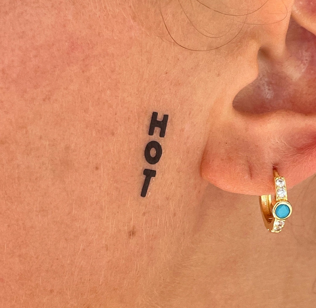Ephemeral / Temporary Tattoo Face Typography Hot. Etsy