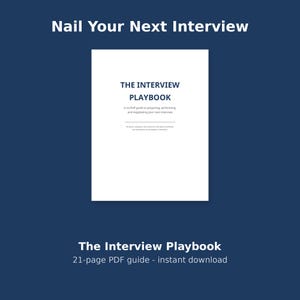 Interview Playbook PDF, 21-Page Job Prep Guide, STAR Method Cheat Sheet (Digital Download)