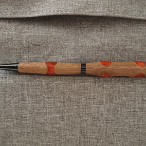 handmade, closed end pen, desk pen, walnut with Paduk