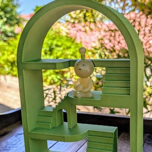 Smiski Display House | Modern Arch Staircase Shelf | 3D Printed Stand