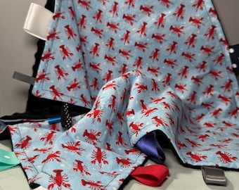 Crawfish Taggie Blanket
