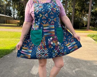 Cross Back No -Tie Reversible Apron