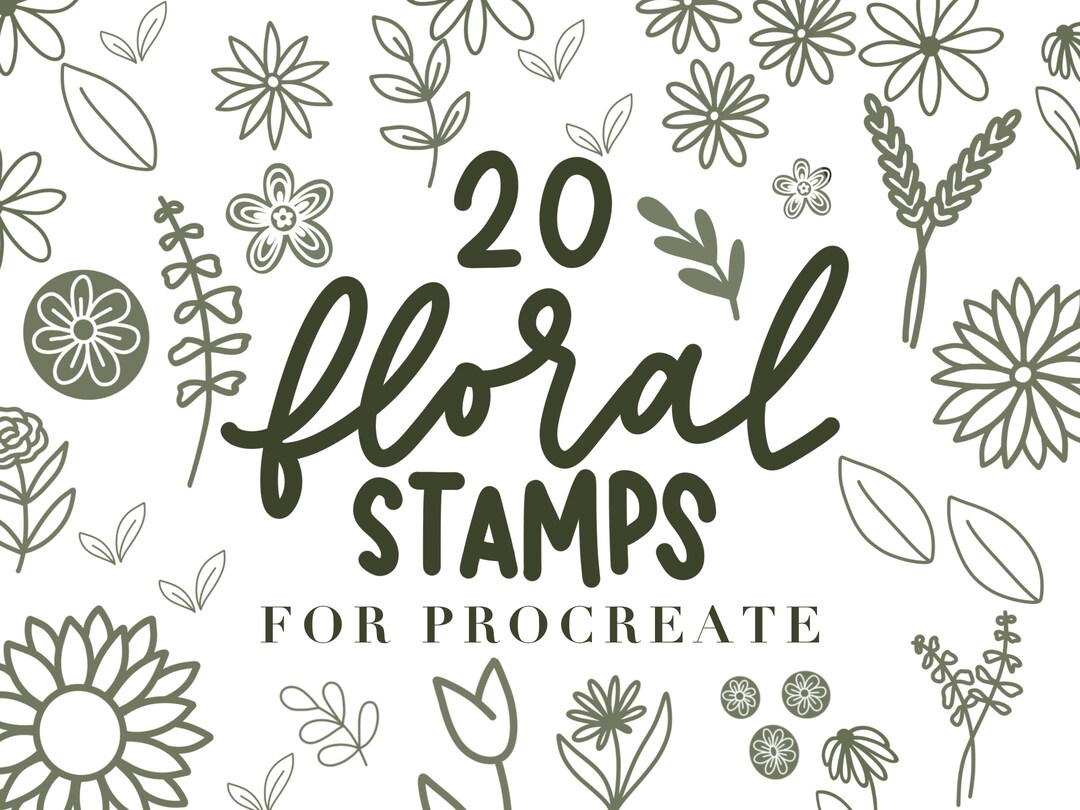 Floral Outline Procreate Stamp Brushes for Graphic Design - Etsy Australia