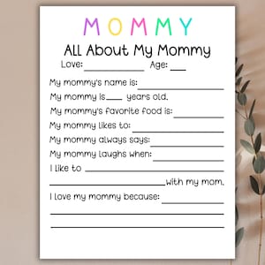 All About My Mommy Printable-Happy Mother’s Day-Mom-Gigi-Teacher Resource-Daycare Resource