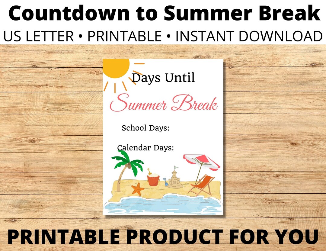 Summer Break Countdown Etsy