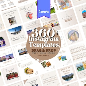 350+ Boho Inspired Instagram Templates Kit Designed with Canva | Neutral Instagram Templates | Instagram Stories | Instagram Post Templates
