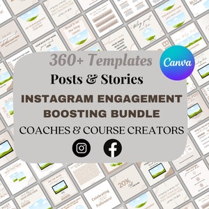 360+ Instagram Engagement Boosting Canva Templates , Life Coach Instagram, Coaching Business, Instagram Post Template Coach, IG Story Coach