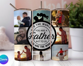 Fathers day Tumbler Sublimation PNG, Fathers day Photo Mug for 20oz Skinny Tumbler, Dad Photo Collage Tumbler, Dad Photo, Father Tumbler
