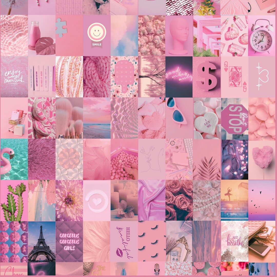 Pink Wall Collage Kit Set of 80 Aesthetic Wall Collage Kit - Etsy