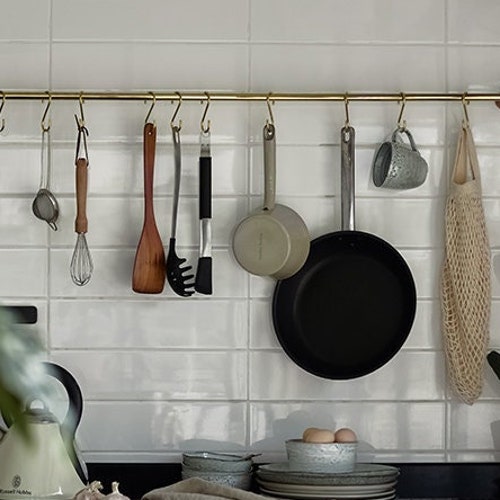 Solid Brass Kitchen Hanging Rail Etsy