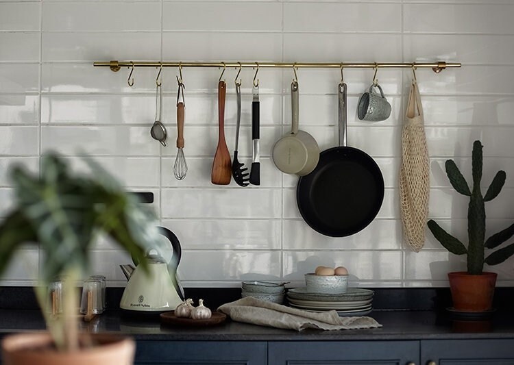 Solid Brass Kitchen Hanging Rail Etsy UK