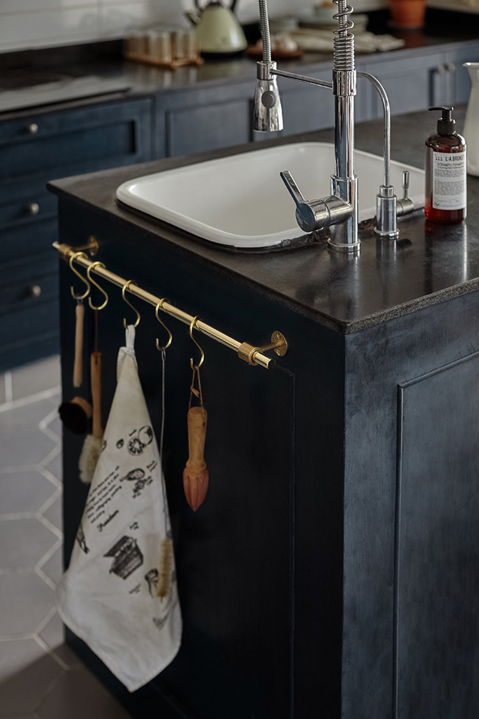 Solid Brass Kitchen Hanging Rail Etsy UK