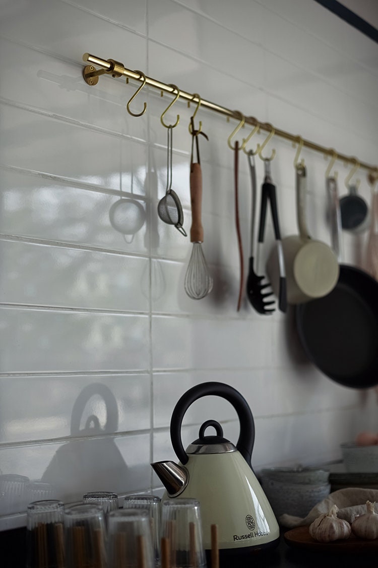Solid Brass Kitchen Hanging Rail Etsy UK