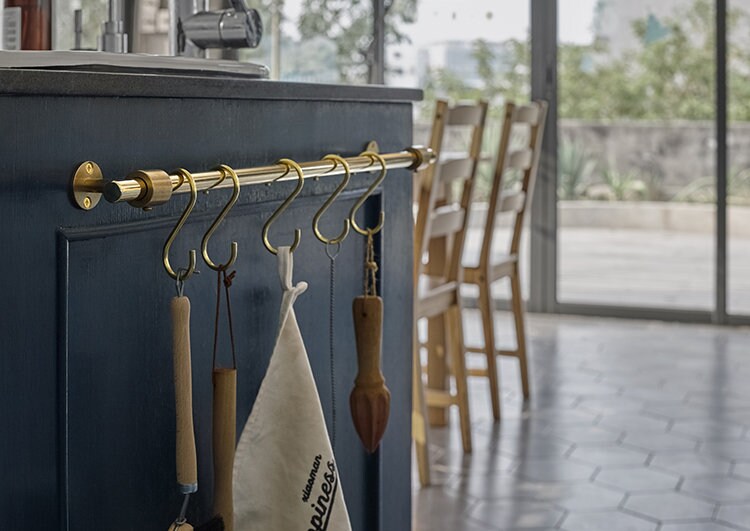 Solid Brass Kitchen Hanging Rail Etsy UK