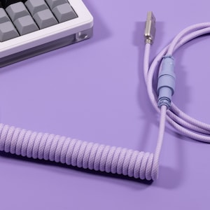 Handmade Customized Coiled Keyboard Cable with an Aviation Connector Mechanical Keyboard Cable