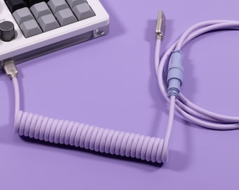 Handmade Customized Coiled Keyboard Cable with an Aviation Connector Mechanical Keyboard Cable