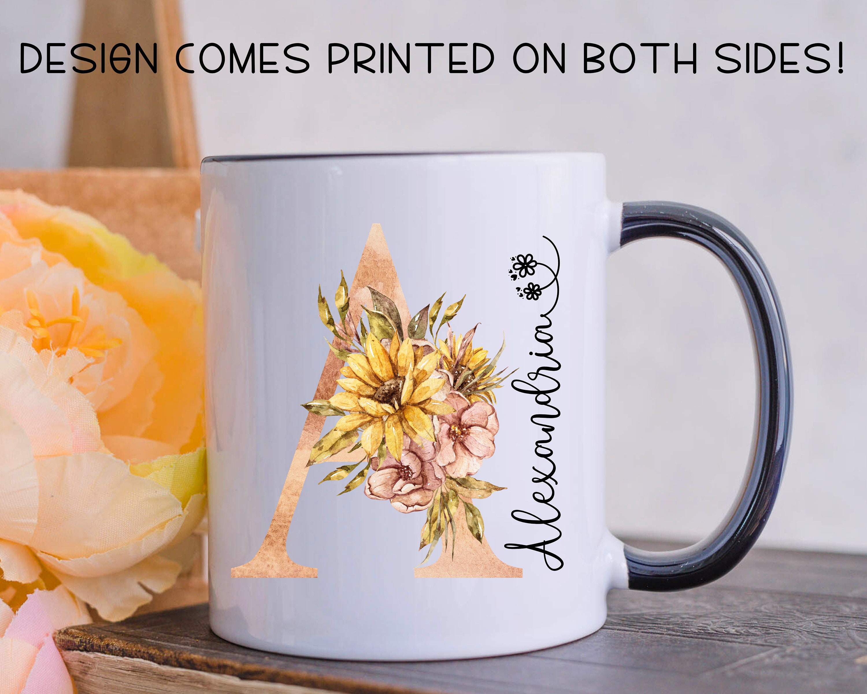 sandsandserifs Personalized Starbucks Cold Cups - Floral Design -  Personalized with Name in mul…