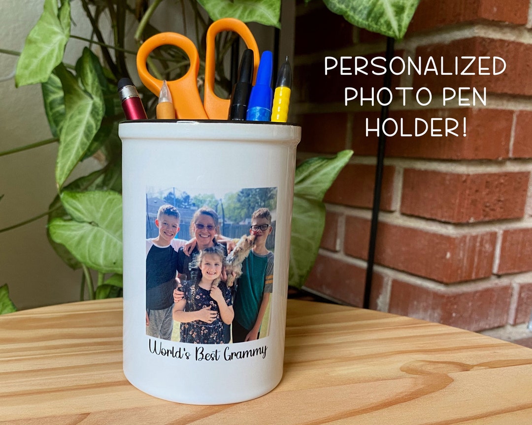 Personalized Photo Pen Holder, Coworker Gift, Best Friend Gift, Pen