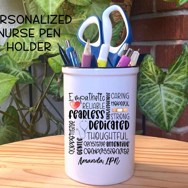 Personalized Pen Holder Gift for Nurse, Nurse Gift Idea, Personalized RN Gift, Nurse Thank You Gift, Future Nurse Gift, Nurse Graduate Gift