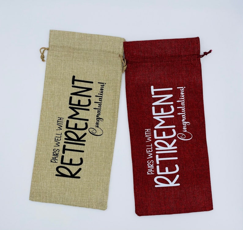 Pairs Well With Retirement Wine Gift Bag Retirement Gift Etsy
