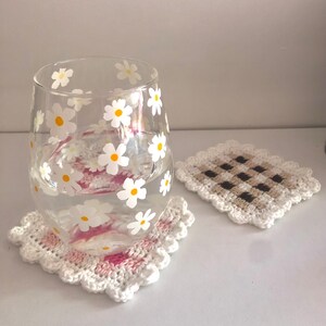 Dessous de verre vichy/crochet gingham coasters image 2