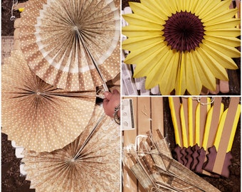 Sunflower Wedding Fans - Etsy