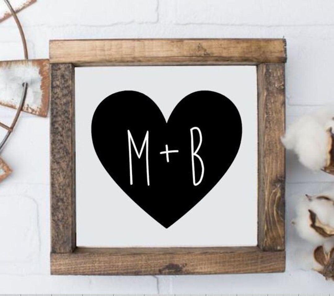Personalized Initial Heart Sign Wedding Decor Sign Bedroom - Etsy